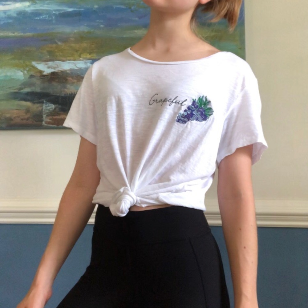 White tee with Grapes